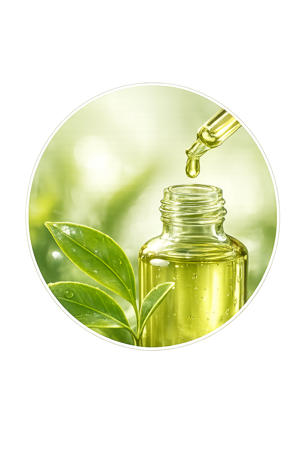 Tea tree-olja illustration för nagelvård